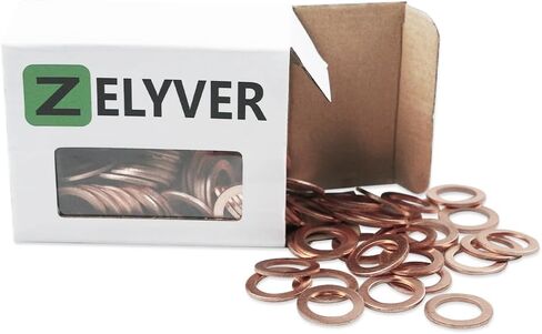 100PCS AD07603014106 14mm Oil Drain Plug Gasket Copper Crush Washer Oil Drain Plug Compatible with Mercedes Benz Models Replace 007603-014106 115100 V103327 095019 65399 in Saudi Arabia