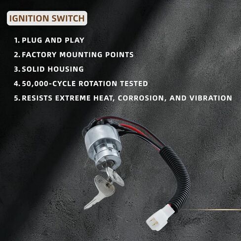 TC020-31820 Ignition Switch with Key for Kubota L2050 L2250 L2350 L2500 L2501 L2550 L2600 L2800 L3000 L2850 L3200 L3400 L3700 L3800 L4300 L4400 MX4700 MX5000 MX5100 Replace TC020-31822 in Saudi Arabia