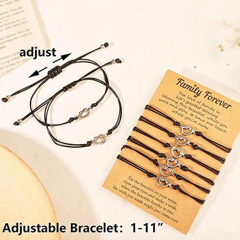 Family Bracelets - 2/3/4/5/6 Matching Bracelet Set - Family Love Knot Bracelet - Handmade Adjustable Wristband - Jewelry Gifts in Saudi Arabia