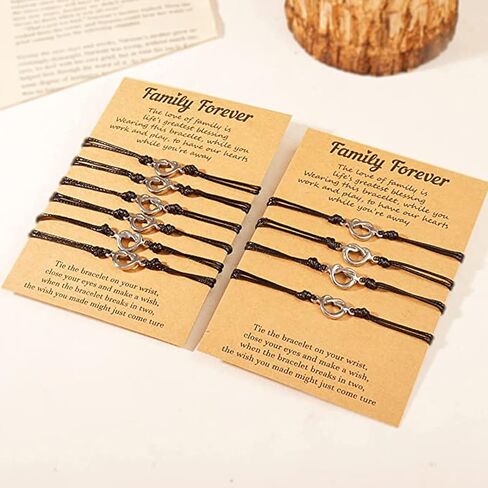 Family Bracelets - 2/3/4/5/6 Matching Bracelet Set - Family Love Knot Bracelet - Handmade Adjustable Wristband - Jewelry Gifts in Saudi Arabia