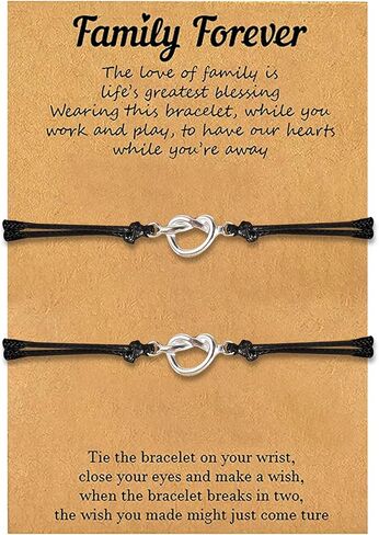 Family Bracelets - 2/3/4/5/6 Matching Bracelet Set - Family Love Knot Bracelet - Handmade Adjustable Wristband - Jewelry Gifts in Saudi Arabia