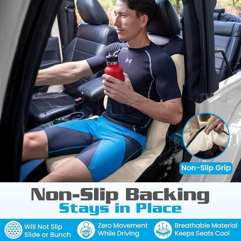 Happeseat Waterproof Car Seat Cover & Protector – Universal Fit Car Seat Towel Cover – Non-Slip Backing, Easy Install & Storage, Machine Washable, Fits Front & Back, Sand in Kuwait