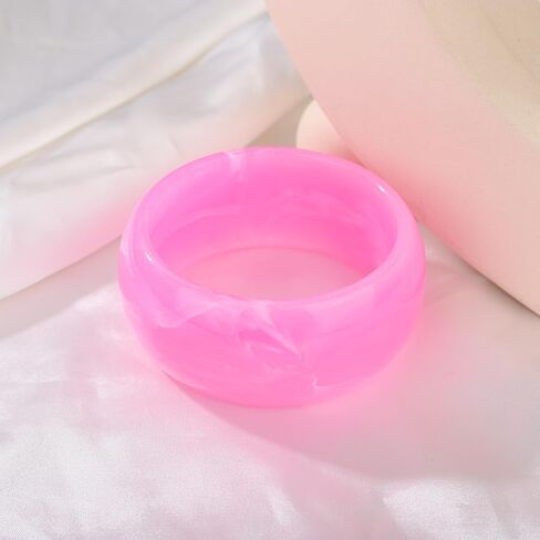 JWICOS Round Resin Bangle Bracelet for Women Acrylic Cute Chunky Bracelet for Women Exaggerated Acrylic Resin Wristband Bracelet Bangle in Kuwait