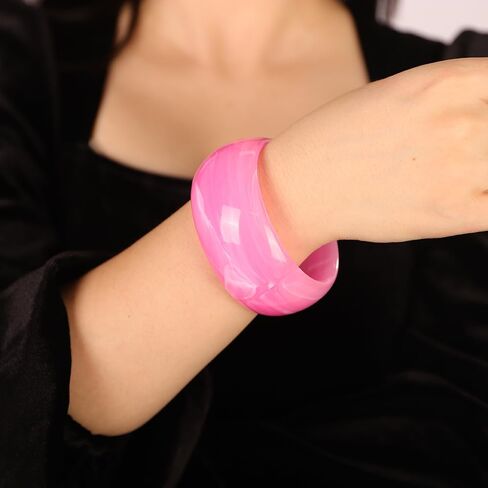 JWICOS Round Resin Bangle Bracelet for Women Acrylic Cute Chunky Bracelet for Women Exaggerated Acrylic Resin Wristband Bracelet Bangle in Kuwait