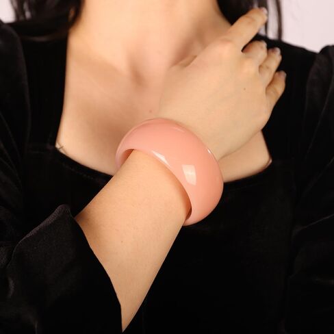 JWICOS Round Resin Bangle Bracelet for Women Acrylic Cute Chunky Bracelet for Women Exaggerated Acrylic Resin Wristband Bracelet Bangle in Kuwait