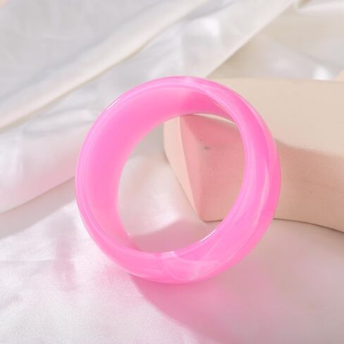 JWICOS Round Resin Bangle Bracelet for Women Acrylic Cute Chunky Bracelet for Women Exaggerated Acrylic Resin Wristband Bracelet Bangle in Kuwait