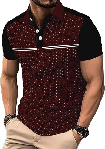 DEEX Men's Polo Shirts Short Sleeve 2025 Casual Polo T Shirt Color Block Slim Fit Summer Collared Golf Shirts in Saudi Arabia