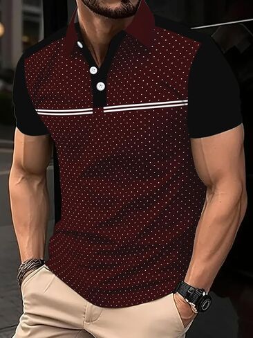 DEEX Men's Polo Shirts Short Sleeve 2025 Casual Polo T Shirt Color Block Slim Fit Summer Collared Golf Shirts in Saudi Arabia