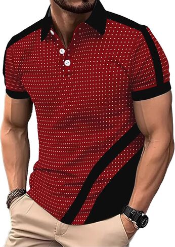 DEEX Men's Polo Shirts Short Sleeve 2025 Casual Polo T Shirt Color Block Slim Fit Summer Collared Golf Shirts in Saudi Arabia