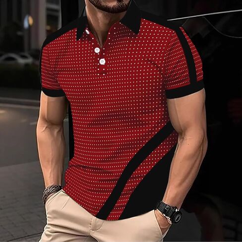 DEEX Men's Polo Shirts Short Sleeve 2025 Casual Polo T Shirt Color Block Slim Fit Summer Collared Golf Shirts in Saudi Arabia