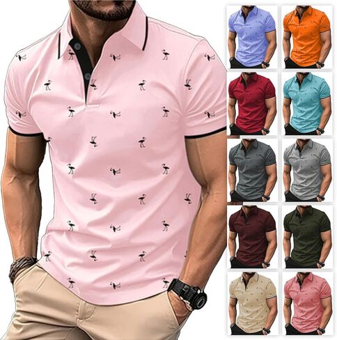 DEEX Men's Polo Shirts Short Sleeve 2025 Casual Polo T Shirt Color Block Slim Fit Summer Collared Golf Shirts in Saudi Arabia