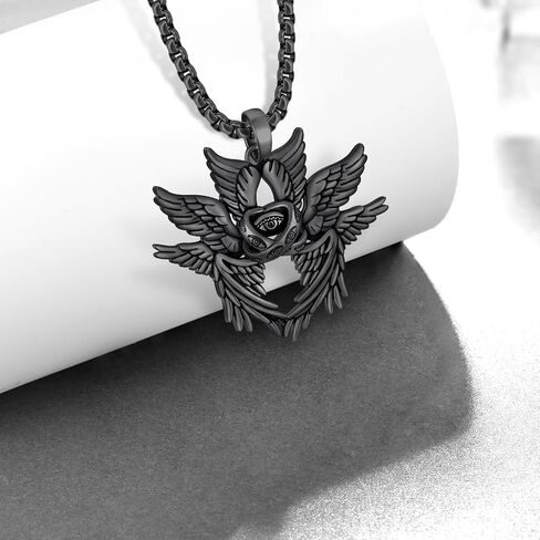 Biblically Accurate Angel Necklace 925 Sterling Silver/Black Angel Wings Necklace Seraphim Jewelry Gifts for Women Men in Saudi Arabia