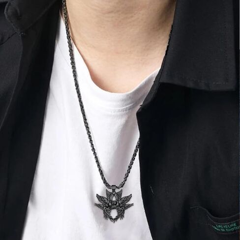 Biblically Accurate Angel Necklace 925 Sterling Silver/Black Angel Wings Necklace Seraphim Jewelry Gifts for Women Men in Saudi Arabia
