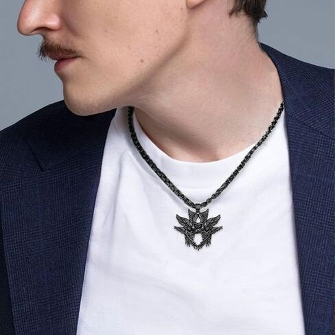 Biblically Accurate Angel Necklace 925 Sterling Silver/Black Angel Wings Necklace Seraphim Jewelry Gifts for Women Men in Saudi Arabia