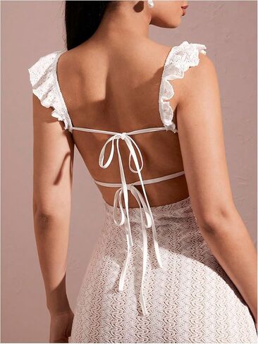 Soly Hux Women's Maxi Dress Crochet Crokfle Slargess in Kuwait