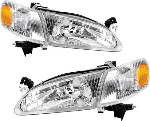 AutoSaver88 مجموعة المصباح الأمامي متوافق مع 03-08 2003 2004 2005 2006 2007 2008 Corolla headplamp repracting Black Horpenct in Saudi Arabia