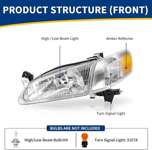 AutoSaver88 مجموعة المصباح الأمامي متوافق مع 03-08 2003 2004 2005 2006 2007 2008 Corolla headplamp repracting Black Horpenct in Saudi Arabia
