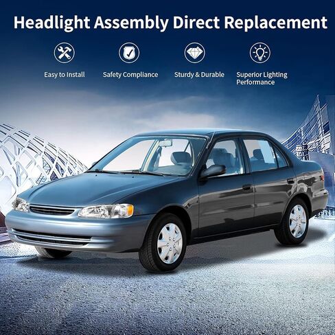 AutoSaver88 مجموعة المصباح الأمامي متوافق مع 03-08 2003 2004 2005 2006 2007 2008 Corolla headplamp repracting Black Horpenct in Saudi Arabia