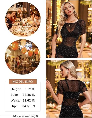 BBX Lephsnt Womens Sparkly Dresses Side Split Midi Bodycon Dress Glitter Sheer Mesh Sexy Beach Cover Up in Saudi Arabia