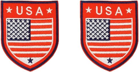 US American Flag Shield Patch Iron on Assoridique Thecedique Tactical National Flags Badge Red 2PCs in Kuwait