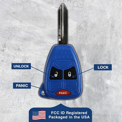 KeylessOption Key Fob for 2004 2005 2006 2007 2008 2009 2010 2011 2012 2013 2014 2015 2016 2017 Chrysler 300 Dodge Charger Jeep Cherokee Remote, 3-Button OHT692427AA, Programming Guide Included in Kuwait