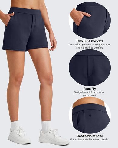 G4Free Women's 4'' Athletic Shorts Elastic High Waisted Workout Running Shorts Summer Casual Shorts with Pockets in Saudi Arabia