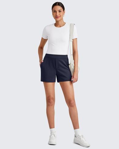 G4Free Women's 4'' Athletic Shorts Elastic High Waisted Workout Running Shorts Summer Casual Shorts with Pockets in Saudi Arabia