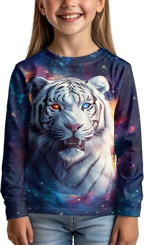 WELLFLYHOM Long Sleeve T-Shirt for Boys Girls 3-16 Years Old Tee Tops Crewneck Pullover Shirts Fall Outfits in Saudi Arabia