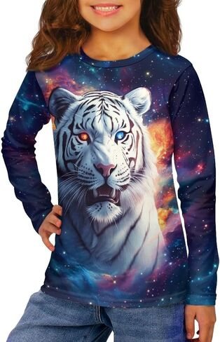 WELLFLYHOM Long Sleeve T-Shirt for Boys Girls 3-16 Years Old Tee Tops Crewneck Pullover Shirts Fall Outfits in Saudi Arabia