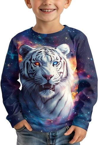WELLFLYHOM Long Sleeve T-Shirt for Boys Girls 3-16 Years Old Tee Tops Crewneck Pullover Shirts Fall Outfits in Saudi Arabia