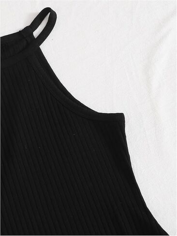 Milumia Women Sleeveless Halter Neck Bodysuit Ribbed Knit Basic Tank Tops in Saudi Arabia