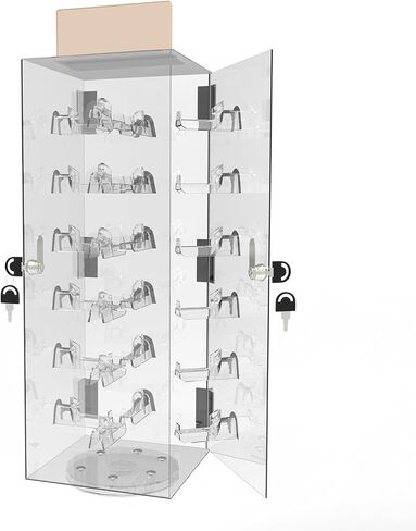 Upgrade Lockable Sunglasses Organizer, Acrylic Sunglass Display Stand With Mirror for 24 Pairs of Glasses in Saudi Arabia