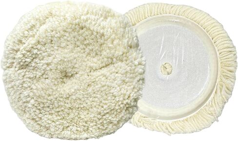2PCS Wool Buffing Pad Kit, 7 Inch Soft Sheepskin Buffing Pads with Hook & Loop Back, Automotive Lambswool Polishing Pad for Compound Cutting Detaling, Car Accessories in Kuwait