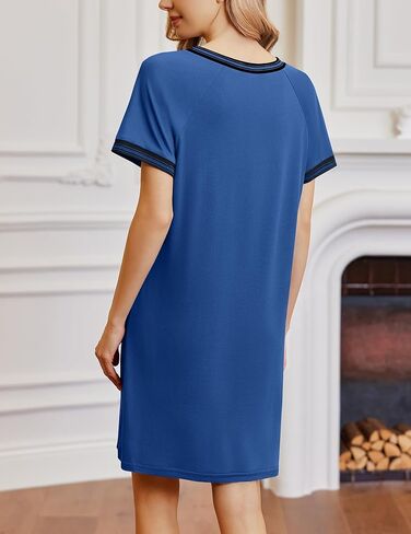 Ekouaer Womens Lightgown Sleeve Sleeve sleepsh v neck sleepdress nightshirt sleepwear loungewear s-xxxl in Kuwait