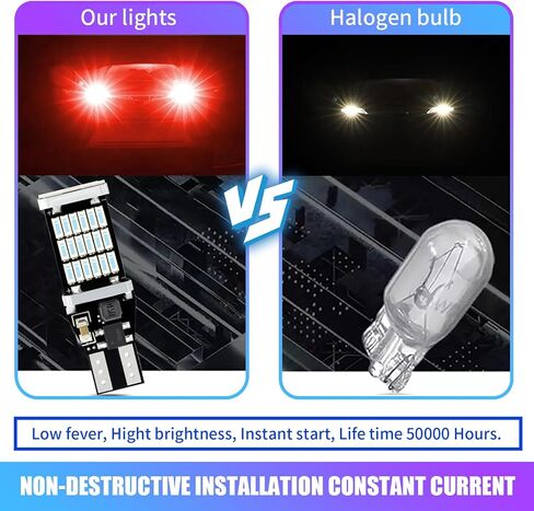 4 PCS CAR T15 LED LED LED HERLOW LIGHTS ، 6500K 4014 45SMD Chipsets Lights-Up-Up Flights ، 800lm 360 ° High Brightness Canbus Light Backup ، استبدال ضوء الفرامل العالمي لشاحنات السيارات (أحمر) in Kuwait