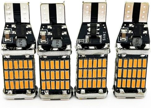 4 PCS CAR T15 LED LED LED HERLOW LIGHTS ، 6500K 4014 45SMD Chipsets Lights-Up-Up Flights ، 800lm 360 ° High Brightness Canbus Light Backup ، استبدال ضوء الفرامل العالمي لشاحنات السيارات (أحمر) in Kuwait