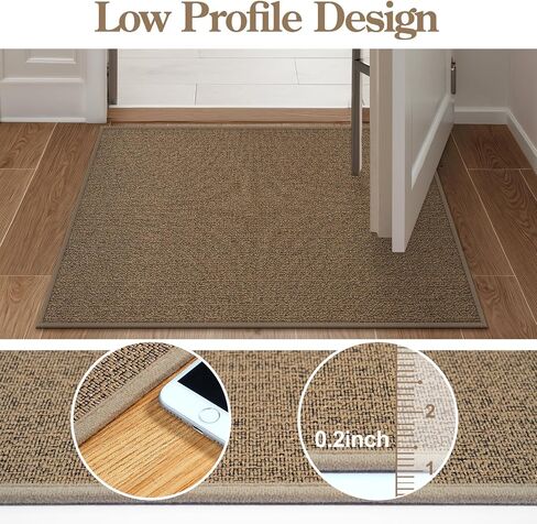 LIVEBOX Washable Runner Rug 2x6, Non-Slip Farmhouse Kitchen Rug Runner, Low Pile Easy Jute Runner Rug for Hallway, Natural Boho Entryway Runner Rug Woven Throw Carpet for Bedroom Laundry, Natural/Tan in Saudi Arabia