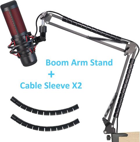 YOUSHARES Mic Arm Boom Arm - ذراع ميكروفون لـ NT USB/USB+ / USB Mini/XCM 50، Blue Yeti، HyperX QuadCast 1/2/S/2S، Fifine AM8، Shure SM7B، Razer، ميكروفون الألعاب باستخدام 3/8 بوصة إلى محول 5/8 بوصة in Saudi Arabia