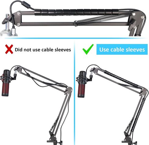 YOUSHARES Mic Arm Boom Arm - ذراع ميكروفون لـ NT USB/USB+ / USB Mini/XCM 50، Blue Yeti، HyperX QuadCast 1/2/S/2S، Fifine AM8، Shure SM7B، Razer، ميكروفون الألعاب باستخدام 3/8 بوصة إلى محول 5/8 بوصة in Saudi Arabia