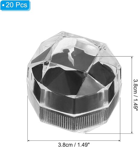 صناديق حلقة بلاستيكية صافية 1.5 "× 1.5" ، 20 جهازًا مربعًا خاتم الخطوبة صندوق المجوهر in Kuwait