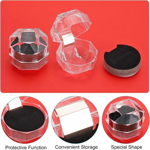 صناديق حلقة بلاستيكية صافية 1.5 "× 1.5" ، 20 جهازًا مربعًا خاتم الخطوبة صندوق المجوهر in Kuwait