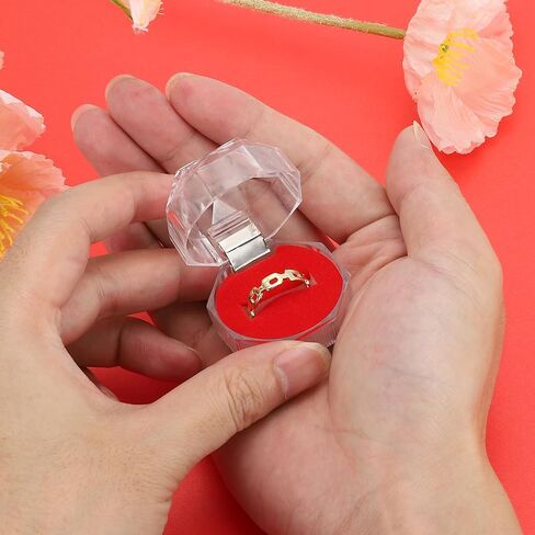 صناديق حلقة بلاستيكية صافية 1.5 "× 1.5" ، 20 جهازًا مربعًا خاتم الخطوبة صندوق المجوهر in Saudi Arabia