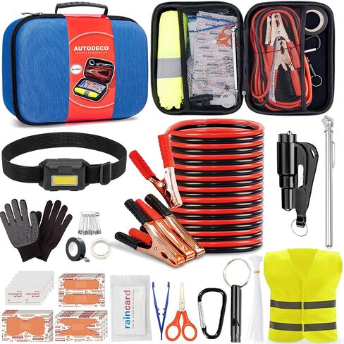 AUTODECO Car Roadside Emergency Kit, Portable Car Safety Kit Car Kits for Emergency, Black in Kuwait