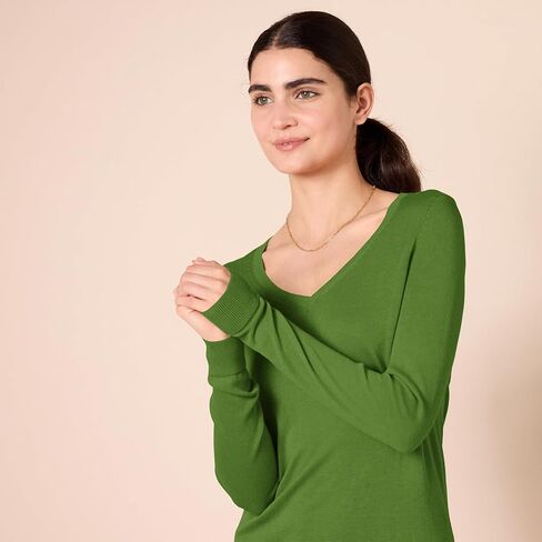 Amazon Essentials Women's Classic-Fit Lightweight Long-Sleeve V-Neck Sweater (Available in Plus Size) in Saudi Arabia