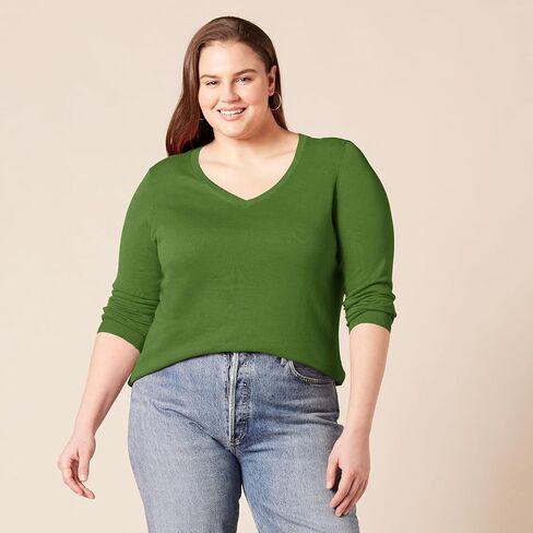 Amazon Essentials Women's Classic-Fit Lightweight Long-Sleeve V-Neck Sweater (Available in Plus Size) in Saudi Arabia