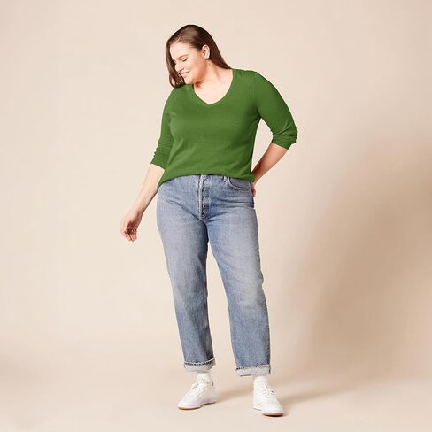 Amazon Essentials Women's Classic-Fit Lightweight Long-Sleeve V-Neck Sweater (Available in Plus Size) in Saudi Arabia
