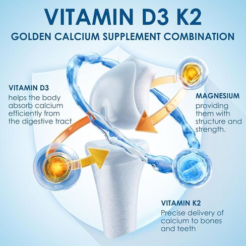 NATURE TARGET Vitamin D3 K2 with Calcium & Magnesium– Max Strength for Bone, Heart & Immune Support – 5000 IU Vitamin D3, 120 mcg K2, Non-GMO, Gluten-Free, 120 Count in Saudi Arabia