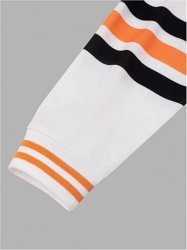 COZYEASE Men's Striped Number Print Graphic Sweatshirts V Neck Long Sleeve jersey streetwear Pullover Tops in Saudi Arabia