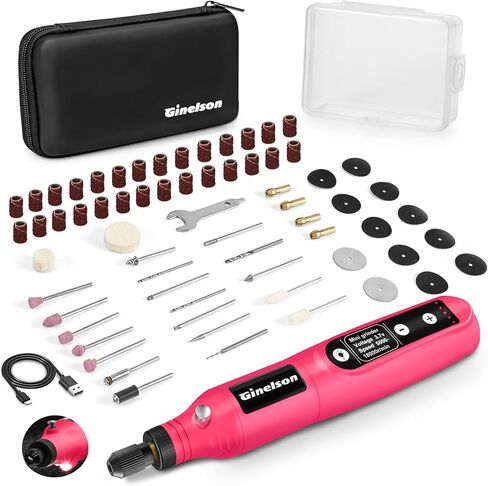 Cordless Rotary Tool, 2000 mAh Battery Pack, 5-Speed and USB-C Charging Rotary Tool Kit with 70 Accessories, Multi-Purpose 3.7V Power Rotary Tool for Sanding, Polishing, Engraving, DIY Crafts in Saudi Arabia