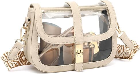LOXOMU Clear Bag for Stadium Events, Cute Clear Crossbody Bag Stadium Approved, Small Clear Concert Purse for Women in Kuwait